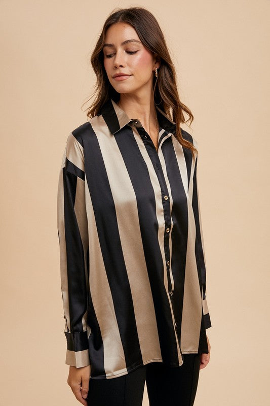 Striped Button Up Resort Shirt