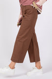 Boho Brown Wide Leg Cropped Pants