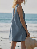 Beachy Sleeveless Vacay Romper with Pockets