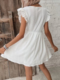 Ruffled Cap Sleeve Mini Summer Dress