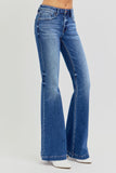 Full Size Low Rise Flare Jeans with Pockets