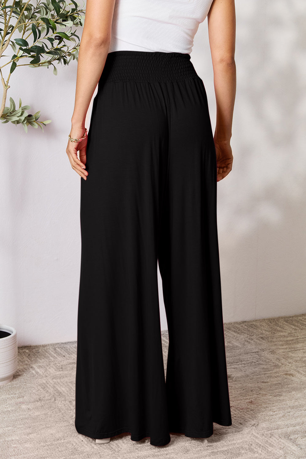 Full Size Wide Waistband Wide Leg Resort Pants