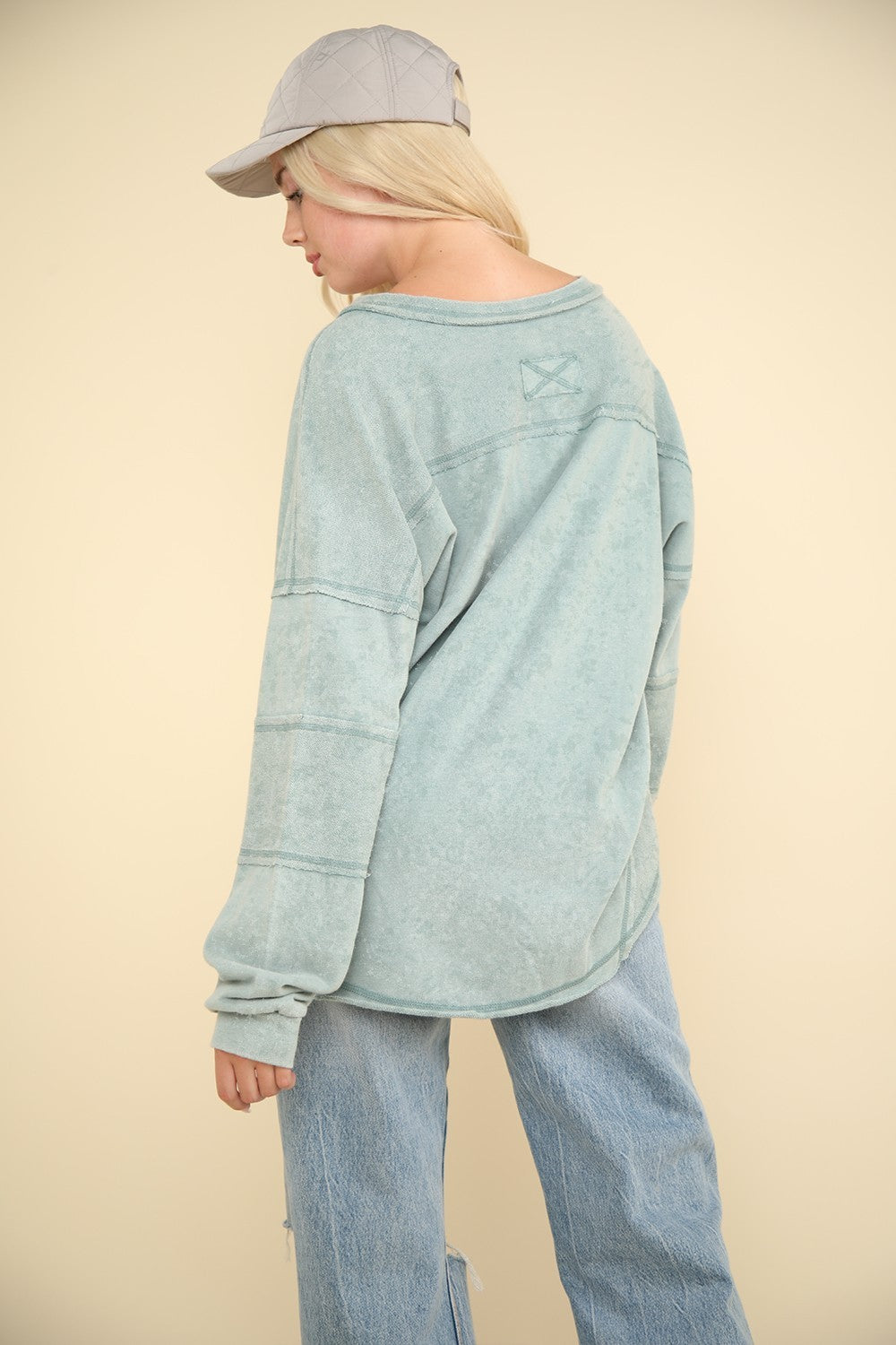 Exposed Seam Knit Sweatshirt