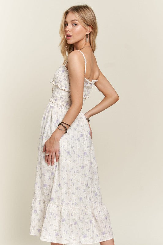 Floral Sweetheart Neck Cami Summer Dress