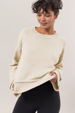 Dropped Shoulder Ribbed Sweater