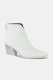 PU Leather Block Heel Boots with Back Zippers