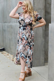 Full Size Floral Maxi Wrap Summer Midi Dress