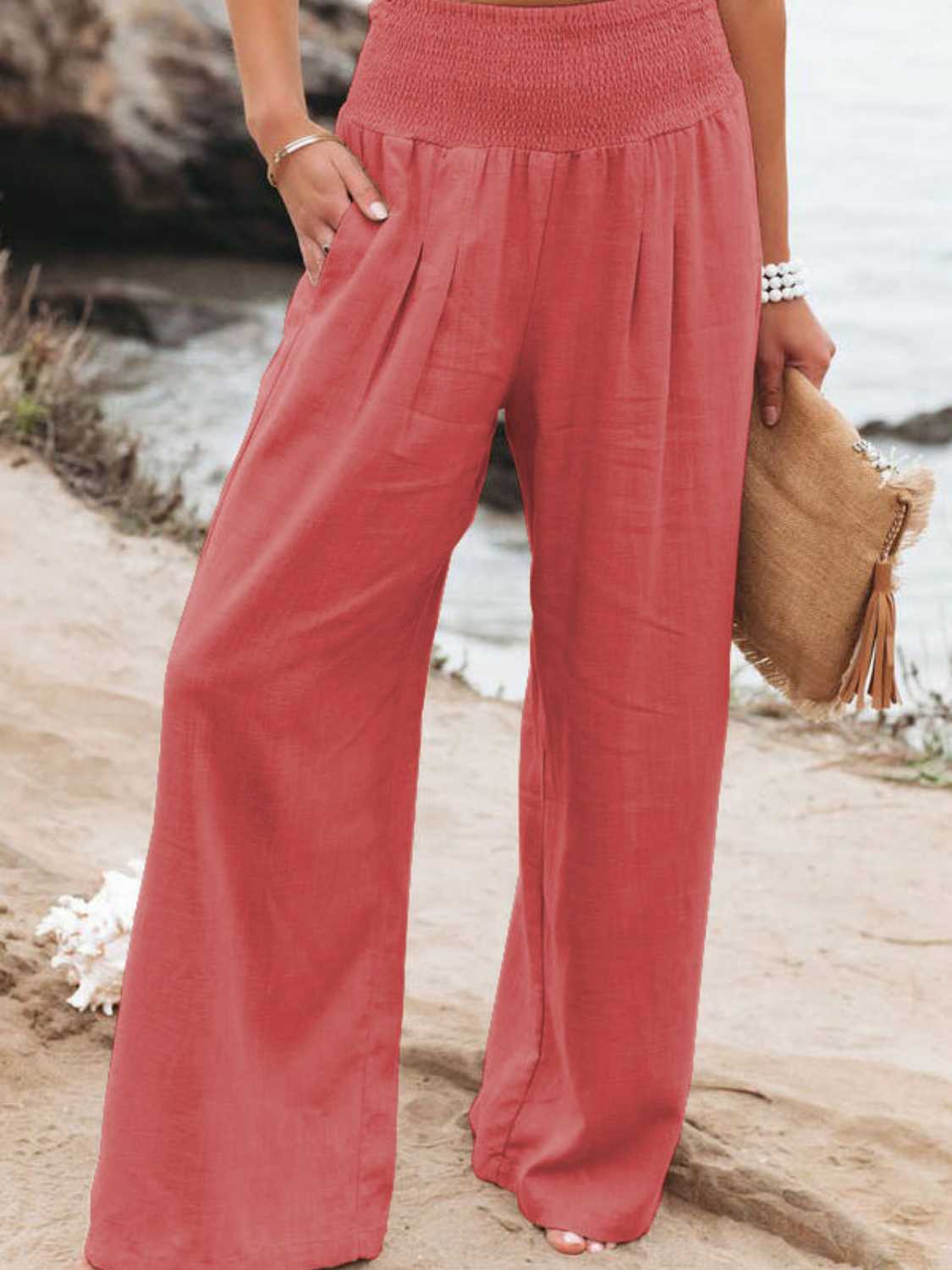 Full Size Wide Leg Beachy Pants