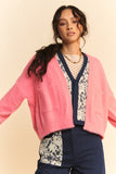 Strawberry Open Front Cardigan