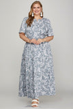 Woven Tiered Pintuck Maxi Dress with Side Pockets