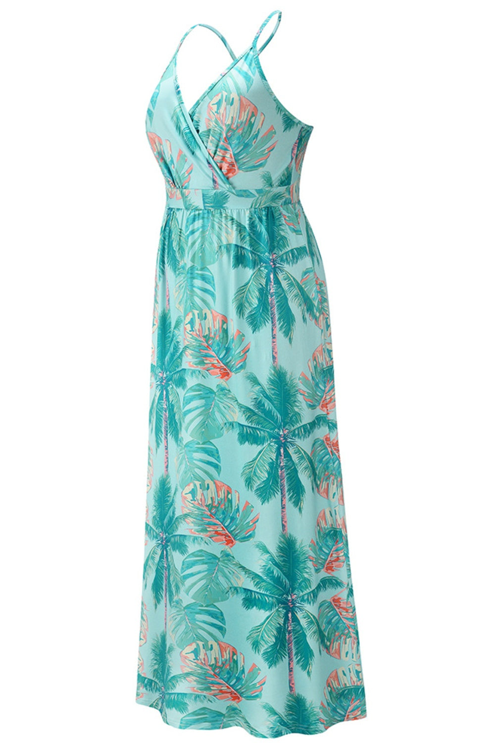 Crisscross Tropical Cami Maxi Dress