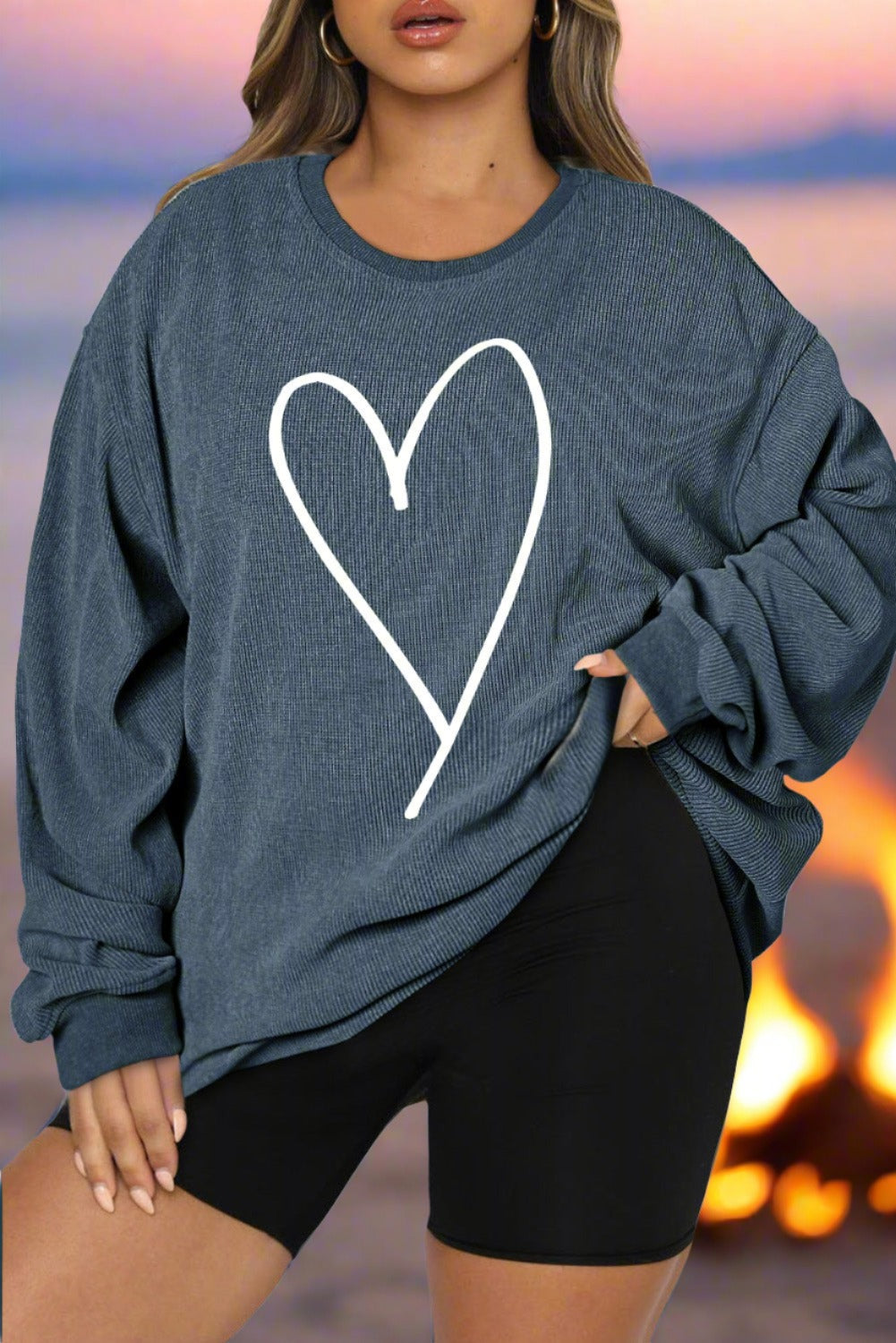 Plus Size Heart Sweatshirt