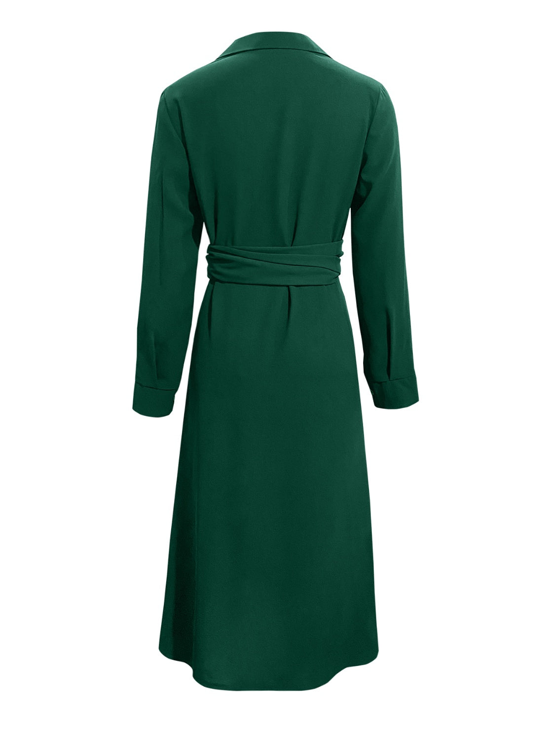 Tie Waist Long Sleeve Office Dress