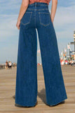 High Rise Palazzo Wide Leg Jeans