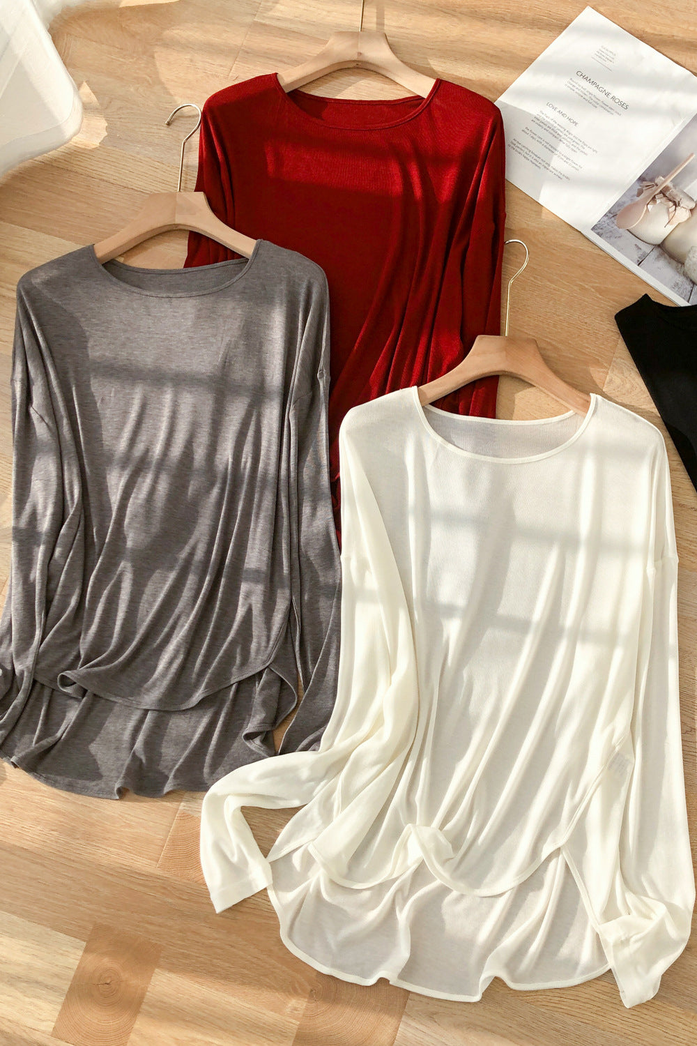 Silk Blend Long Sleeve T-Shirt