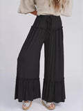 Full Size Frill Wide Leg Boho Beach Pants