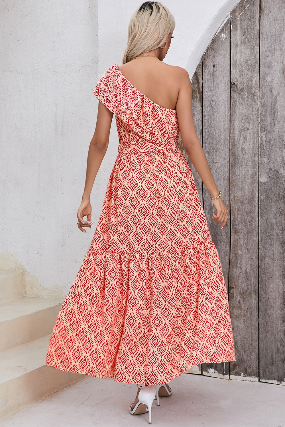 One Shoulder Vacation Midi Dress