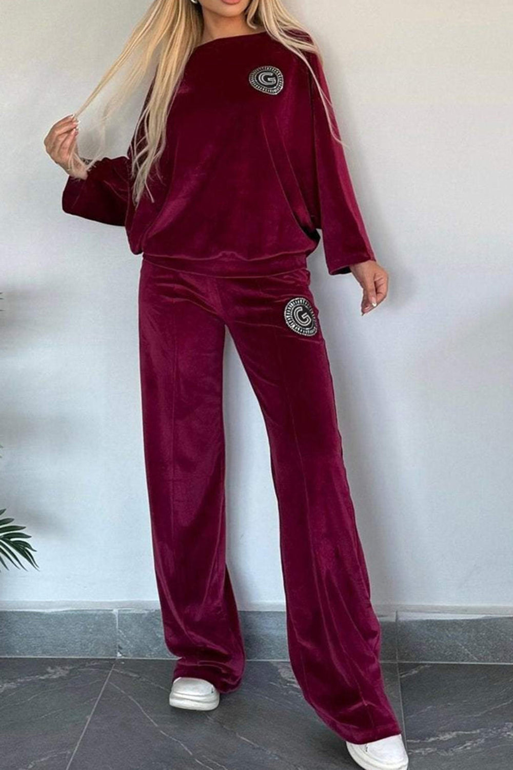 Full Size Long Sleeve Top and Pants Travel Set