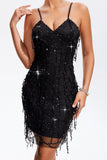 Sequin Black Cami Cocktail Dress