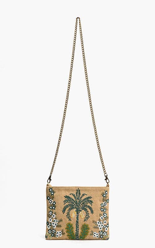 Desert Oasis Embellished Clutch – Artisan Luxe Handwoven Jacquard