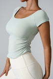 Round Neck Short Sleeve Active Top