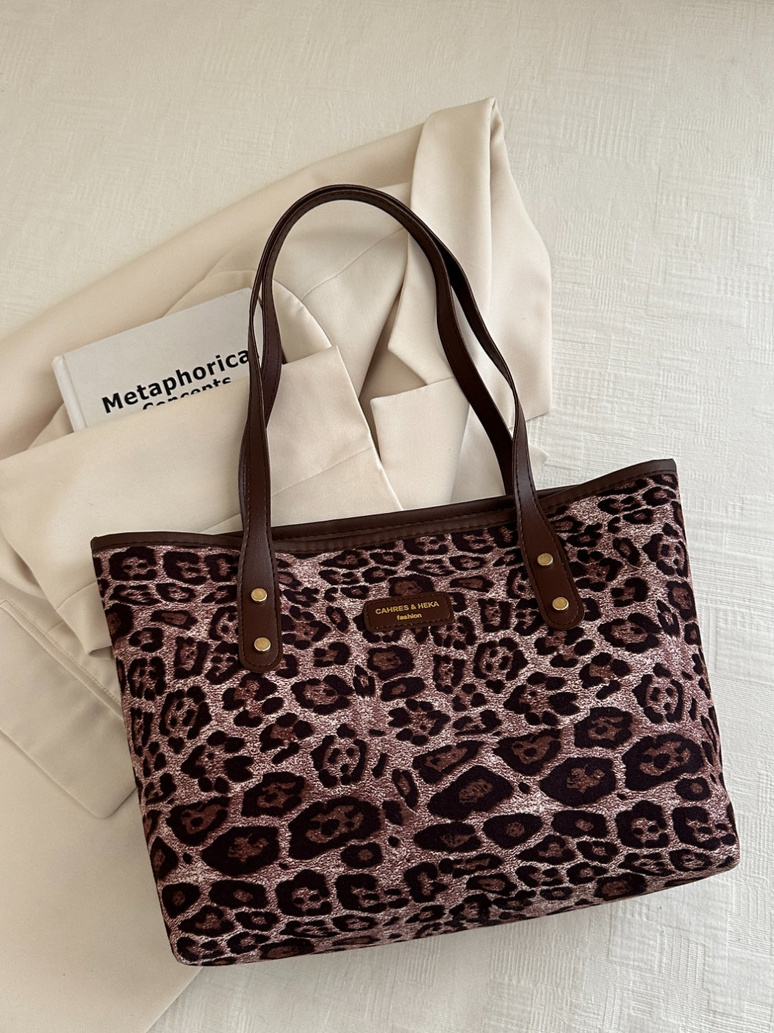 Leopard Polyester Tote Bag