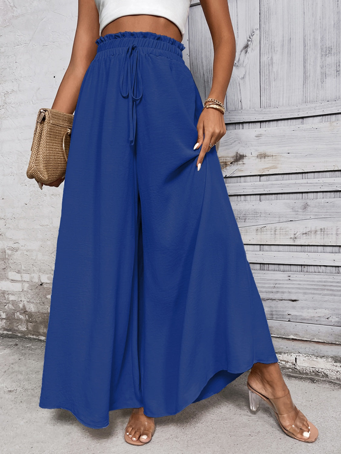 Resort Style High Waist Wide Leg Pants