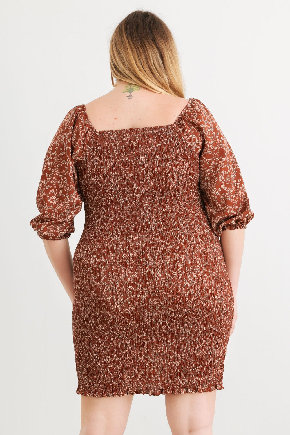 Plus Size Square Neck Mini Summer Dress