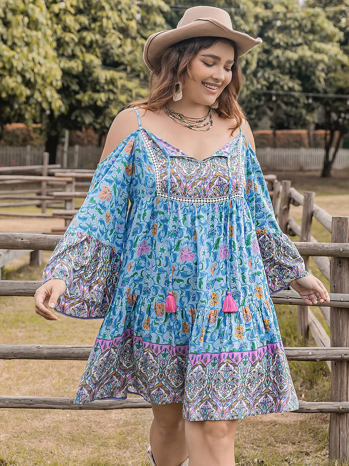 Plus Size Boho Summer Mini Dress