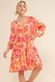 Full Size Floral Tie Back Resort Dress