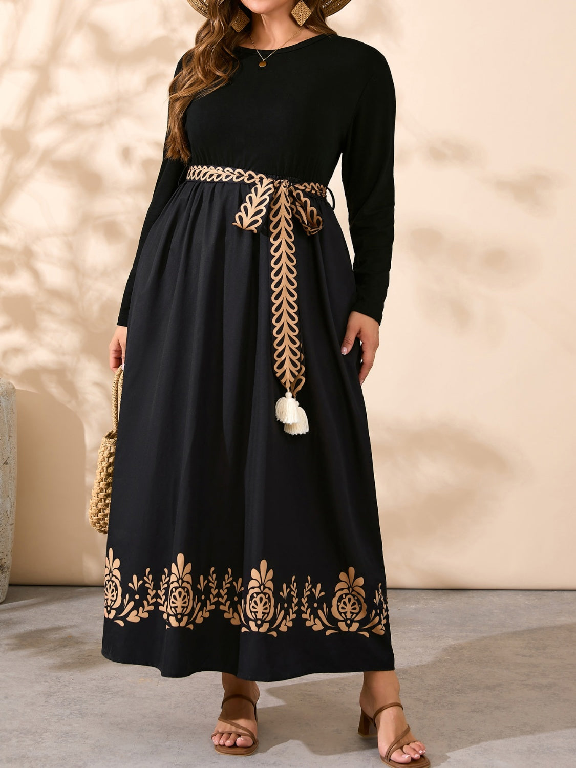 Plus Size Long Sleeve Maxi Dress