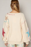 Long Sleeve Star Fringe Beach Sweater