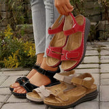 PU Leather Wedge Buckle Sandals