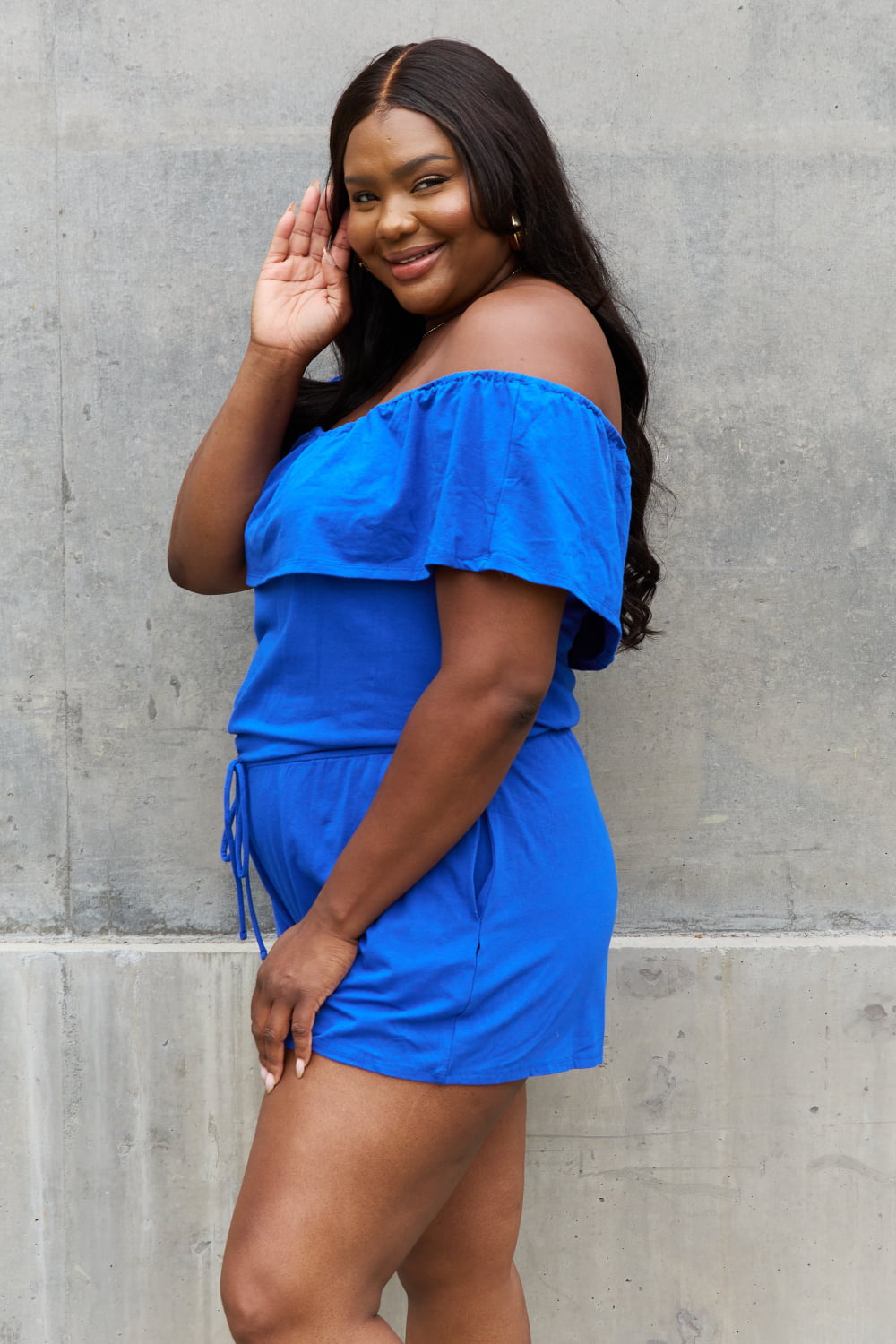 Plus Size  Off The Shoulder Summer Romper