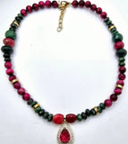 Artisan Crafted "Fifty Shades of Pink"| Tiger Eye and Ruby Zoisite Necklace