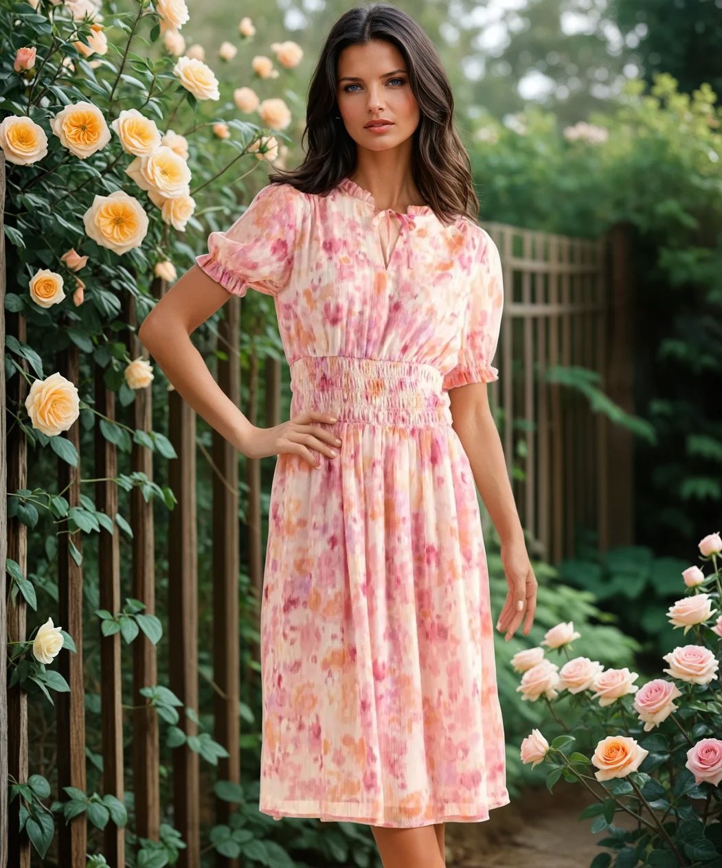 Full Size Flowing Midi Dress