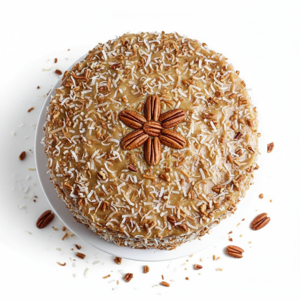Sugar-Free German Chocolate Cake, 2.4 lb – Belgian Cocoa, Coconut-Pecan Filling