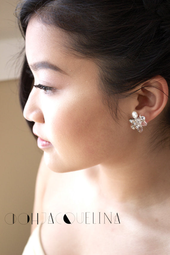 Turquoise Swarovski Flower earrings