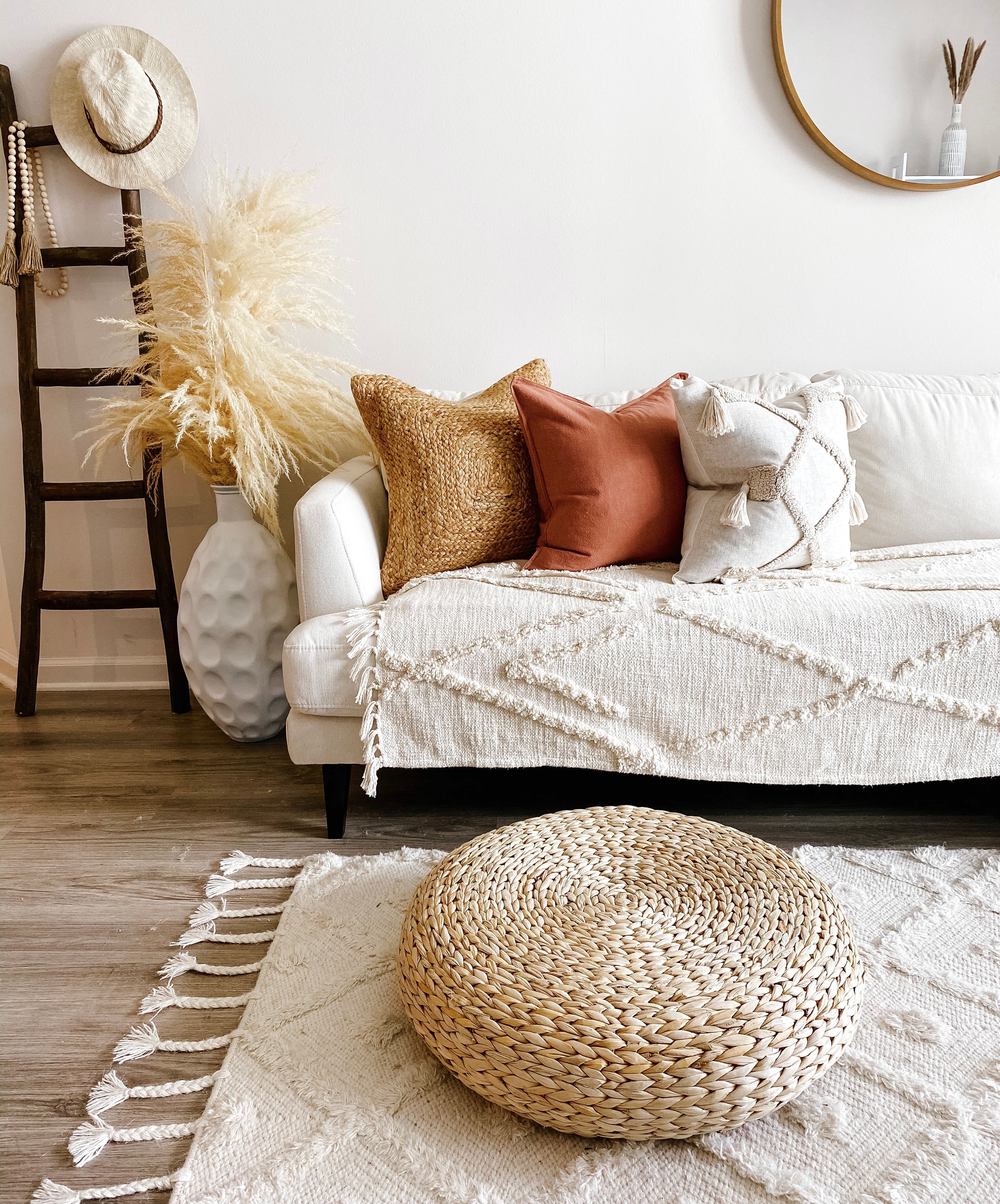 Handmade Maya Beige Throw Blanket