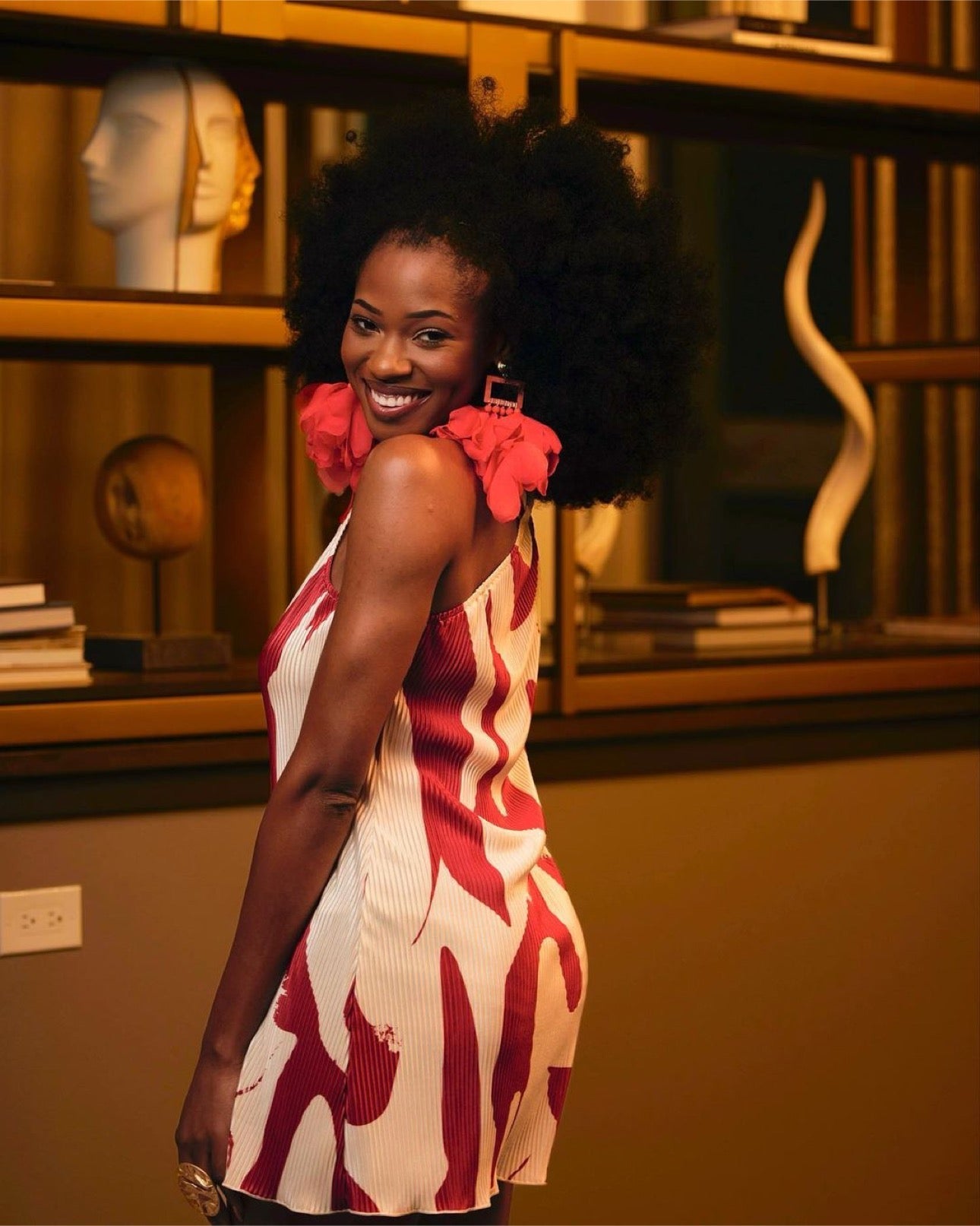 Artisan Hand crafted Nonso Square top flower petal earrings