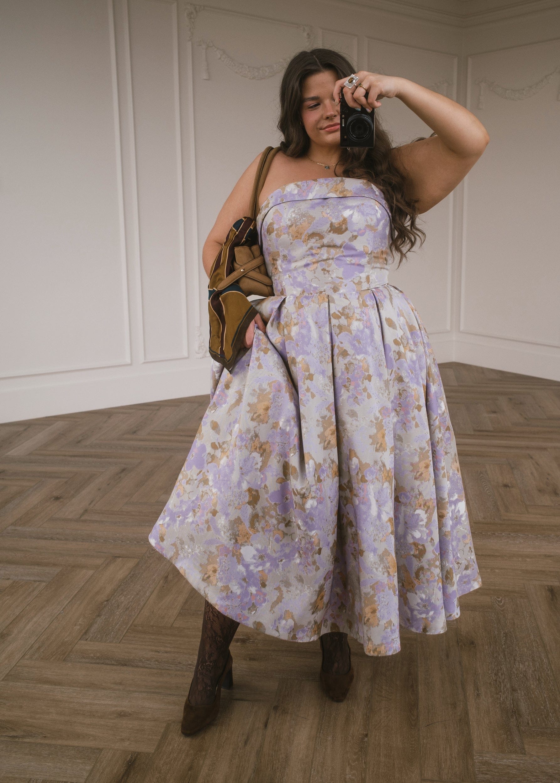 Anastelle Strapless Jacquard Maxi Dress