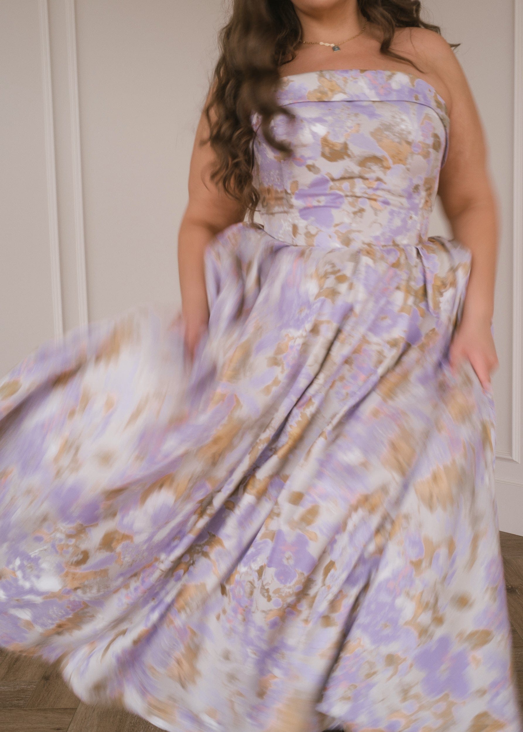 Anastelle Strapless Jacquard Maxi Dress