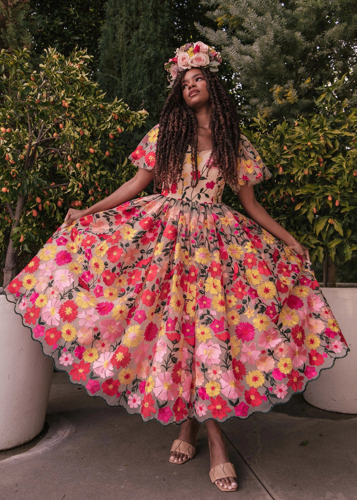 English Garden Summer Midi Dress