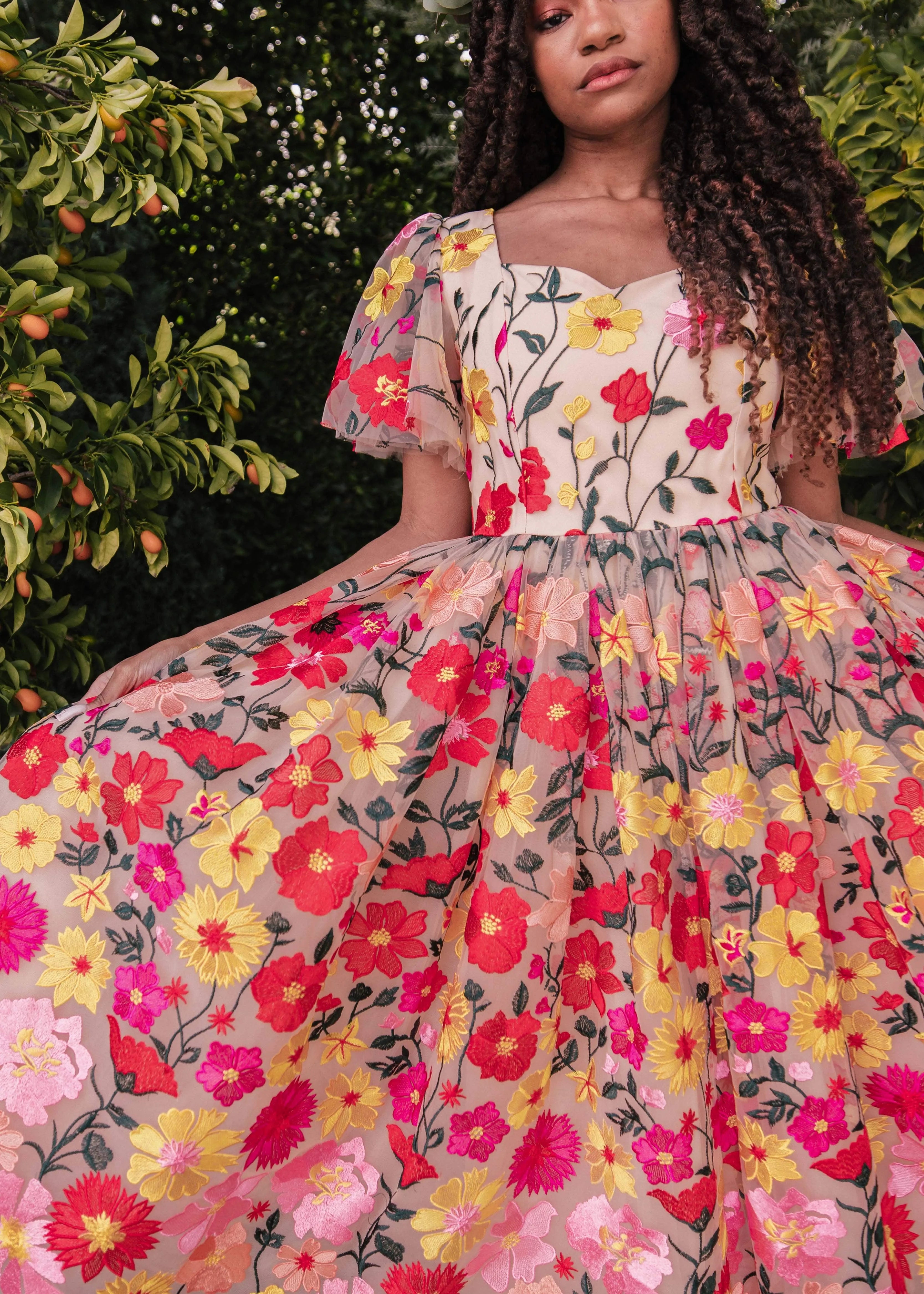 English Garden Summer Midi Dress