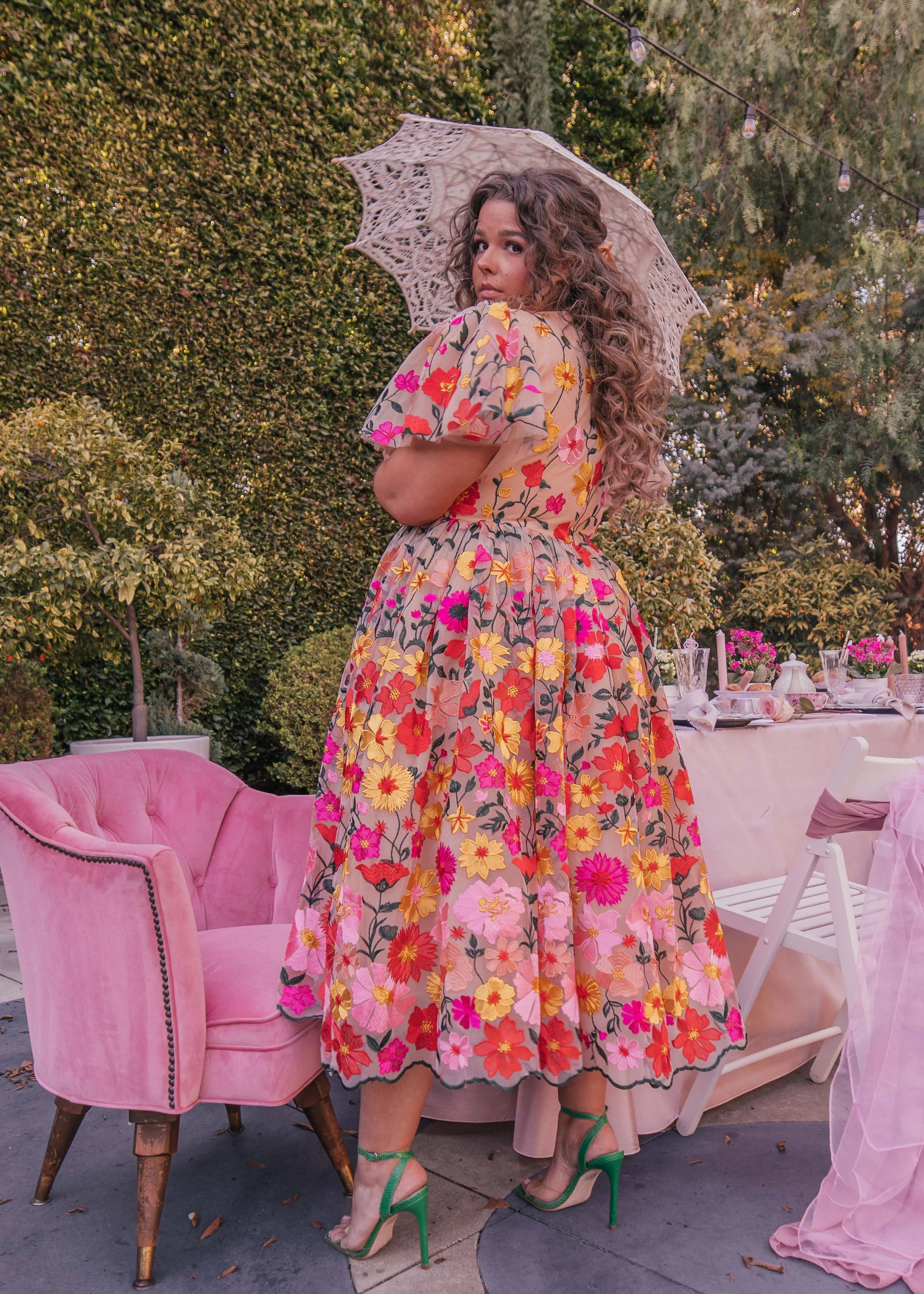 English Garden Summer Midi Dress