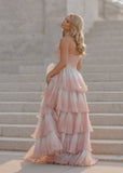 Genevieve Pink Party Gown Summer Wedding Party Dress