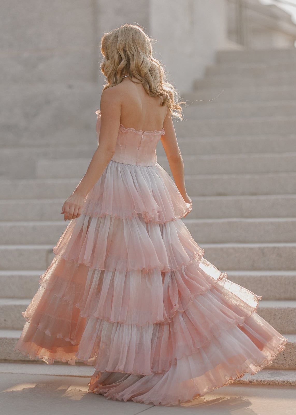 Genevieve Pink Party Gown Summer Wedding Party Dress