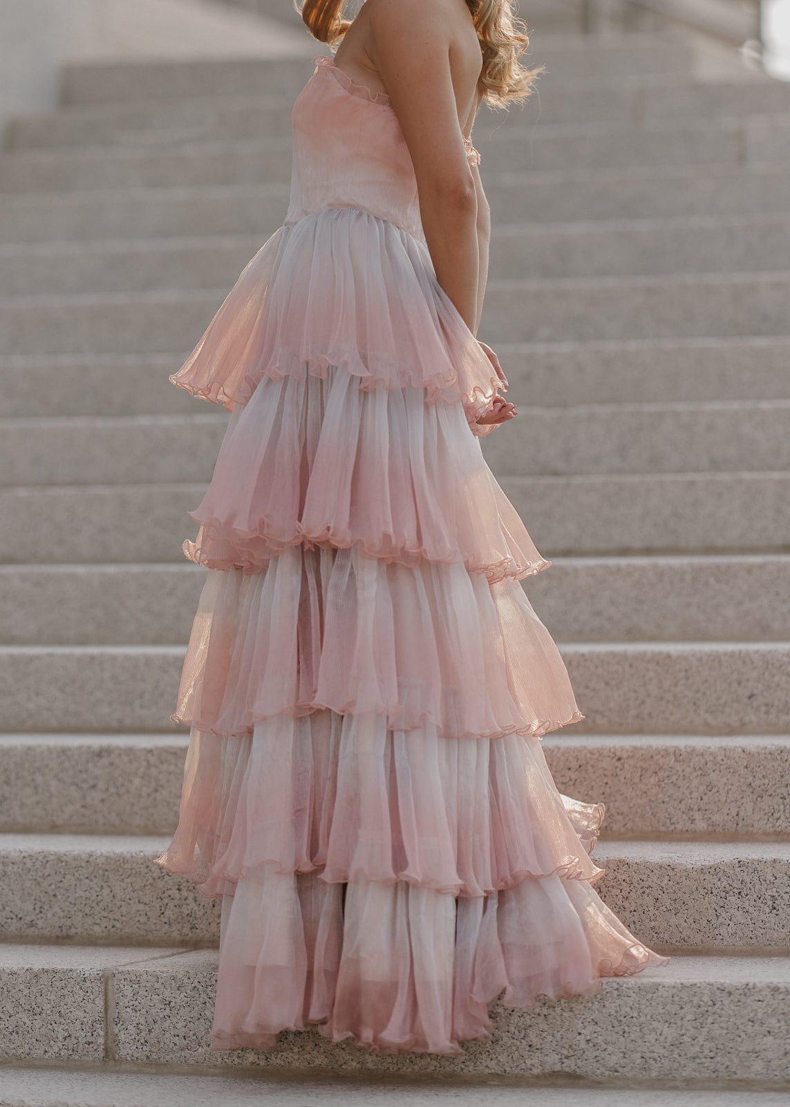 Genevieve Pink Party Gown Summer Wedding Party Dress
