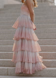 Genevieve Pink Party Gown Summer Wedding Party Dress