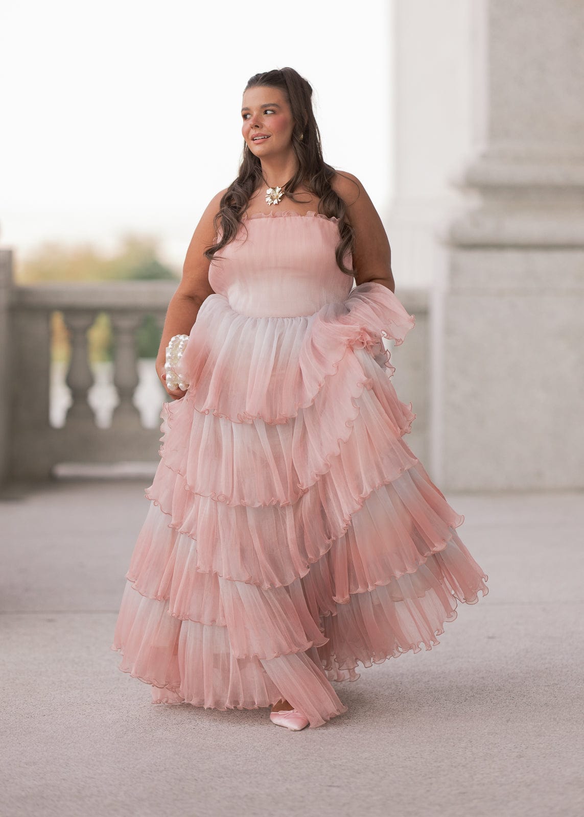 Genevieve Pink Party Gown Summer Wedding Party Dress